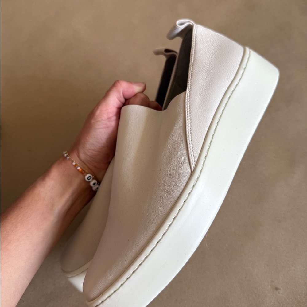 Vince White Slip-On Sneakers Minimalist Design